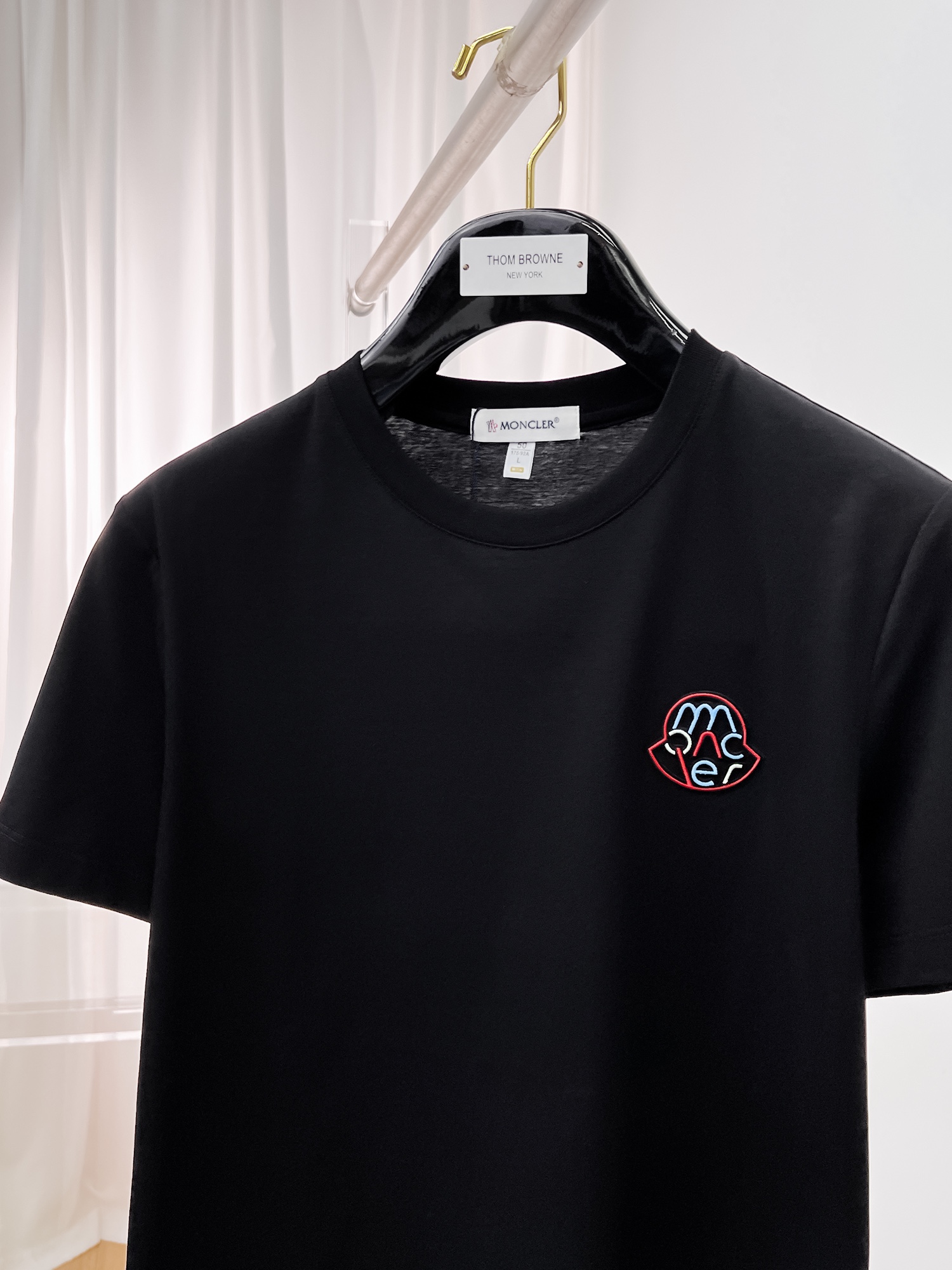 モンクレールtシャツ メンズコピー シンプル プリント トップス 短袖 柔らかい 綿100％ ブラック_2