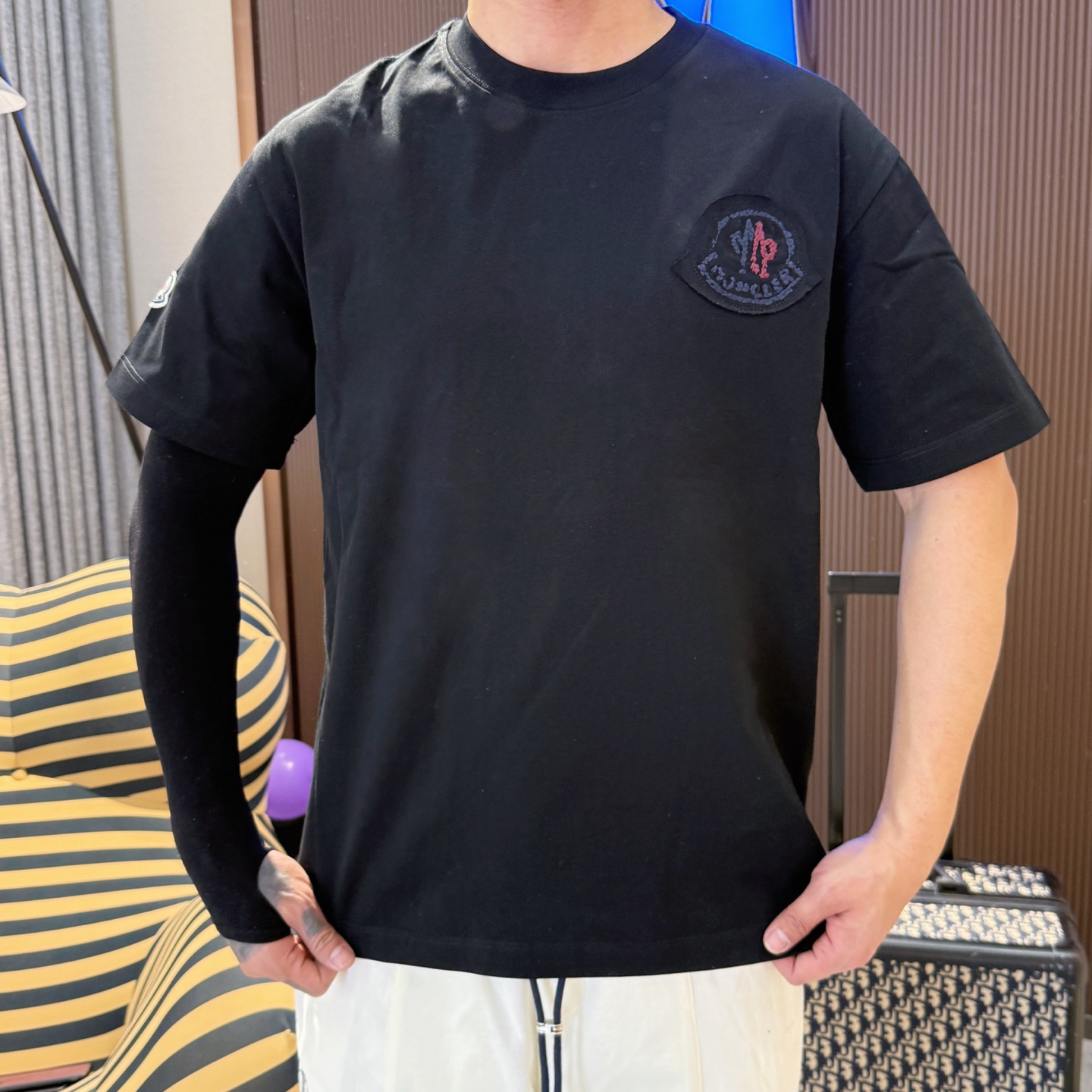 大販売‼モンクレールtシャツ メルカリコピー 柔らかい 綿100％ プリント トップス 短袖 ブラック_5