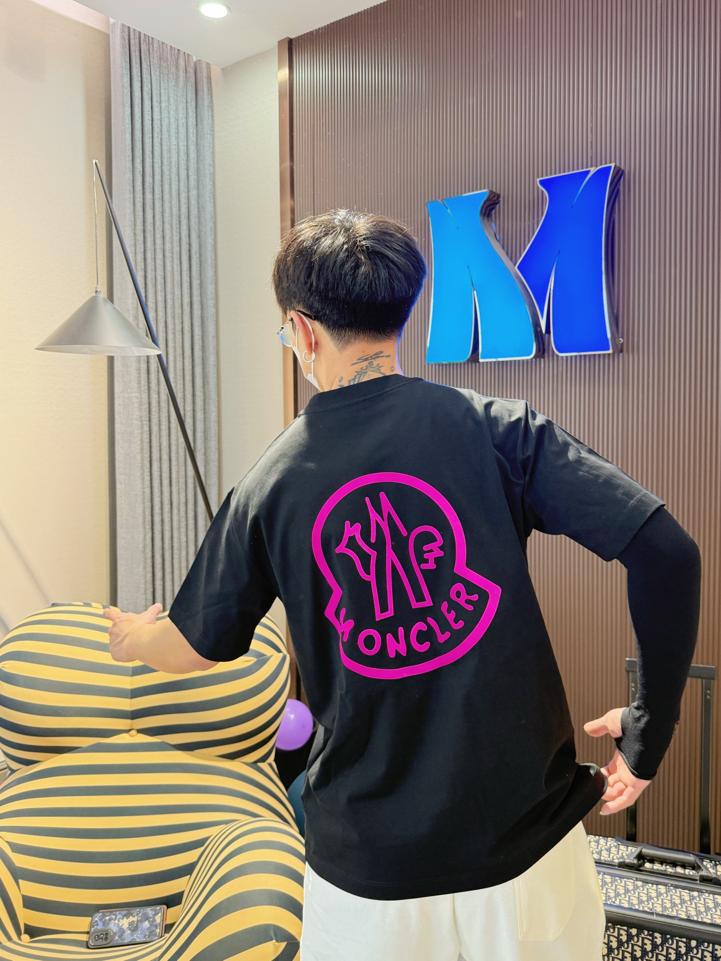 tシャツ モンクレール激安通販 なつ服 柔らかい 綿100％ プリント トップス 短袖 ブラック_4