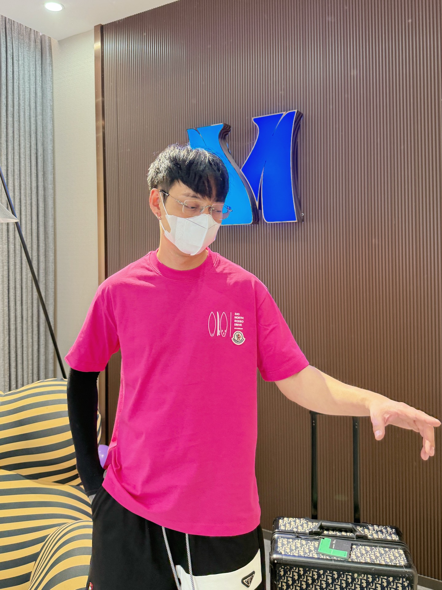モンクレールロングtシャツスーパーコピー なつ服 綿100％ プリント トップス 短袖 ローズレッド_3