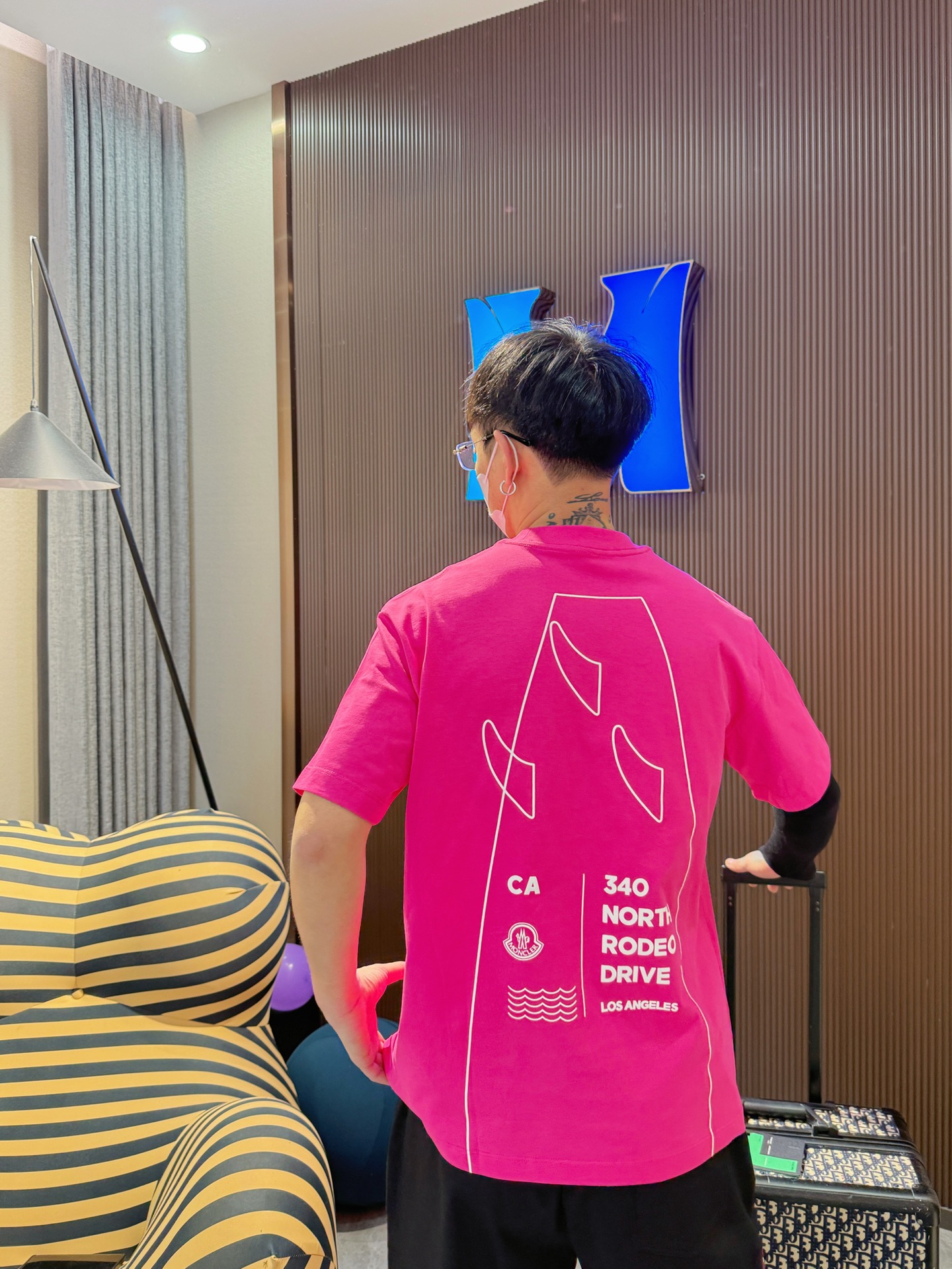 モンクレールロングtシャツスーパーコピー なつ服 綿100％ プリント トップス 短袖 ローズレッド_4