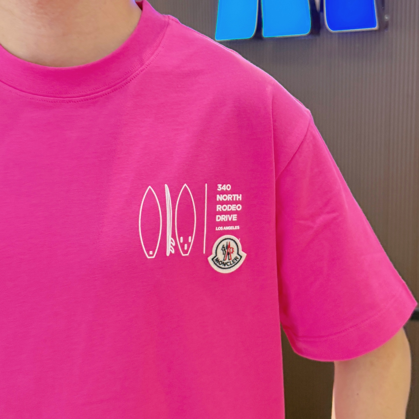 モンクレールロングtシャツスーパーコピー なつ服 綿100％ プリント トップス 短袖 ローズレッド_8