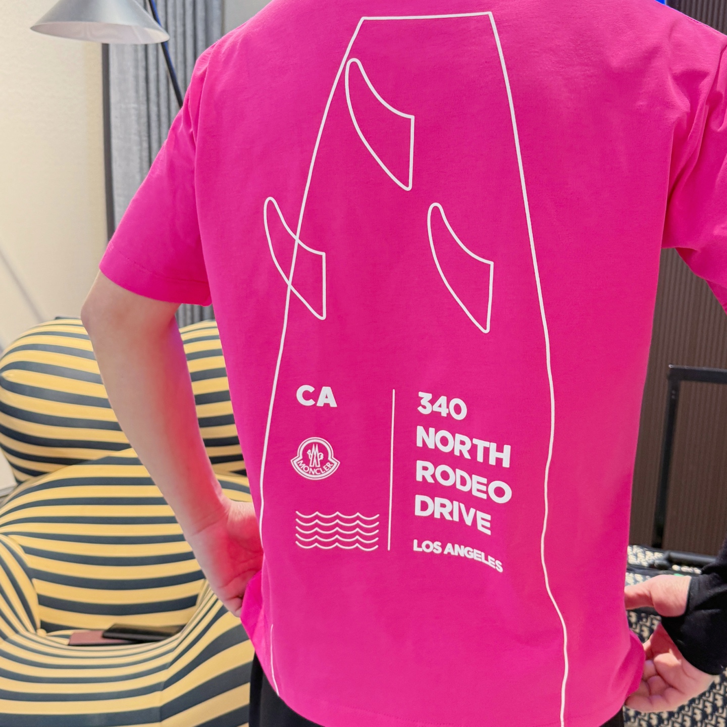 モンクレールロングtシャツスーパーコピー なつ服 綿100％ プリント トップス 短袖 ローズレッド_9