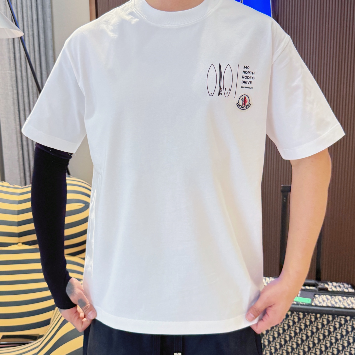 モンクレールロゴtシャツ偽物 綿100％ プリント トップス 短袖 ファッション ホワイト_6