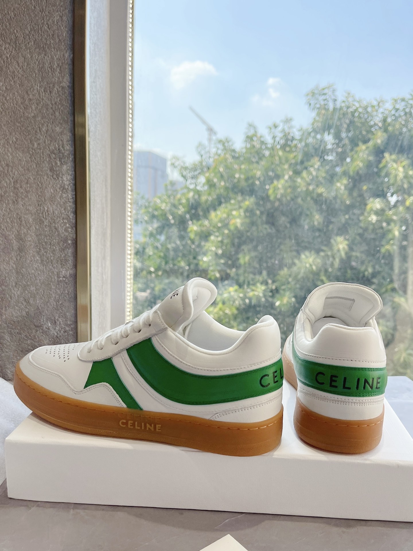 celine 厚底 スニーカースーパーコピー ランニング カジュアル シンプル 柔軟 本革 ホワイト_3