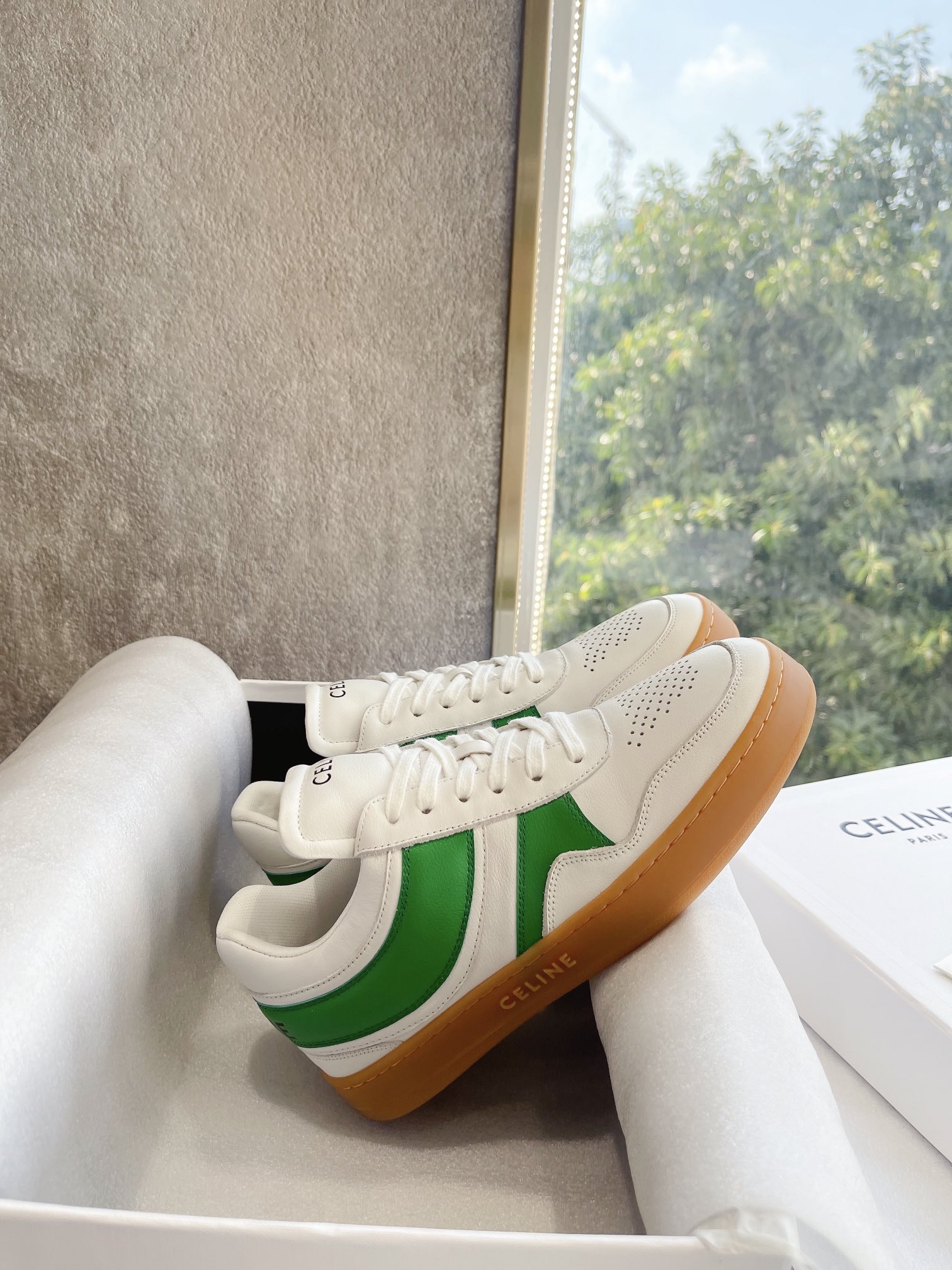 celine 厚底 スニーカースーパーコピー ランニング カジュアル シンプル 柔軟 本革 ホワイト_6