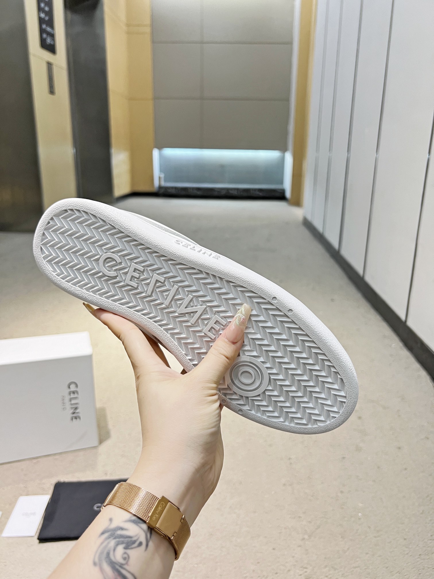 celine スニーカー レディース偽物 柔軟 本革 ランニング カジュアル シンプル ホワイト_7