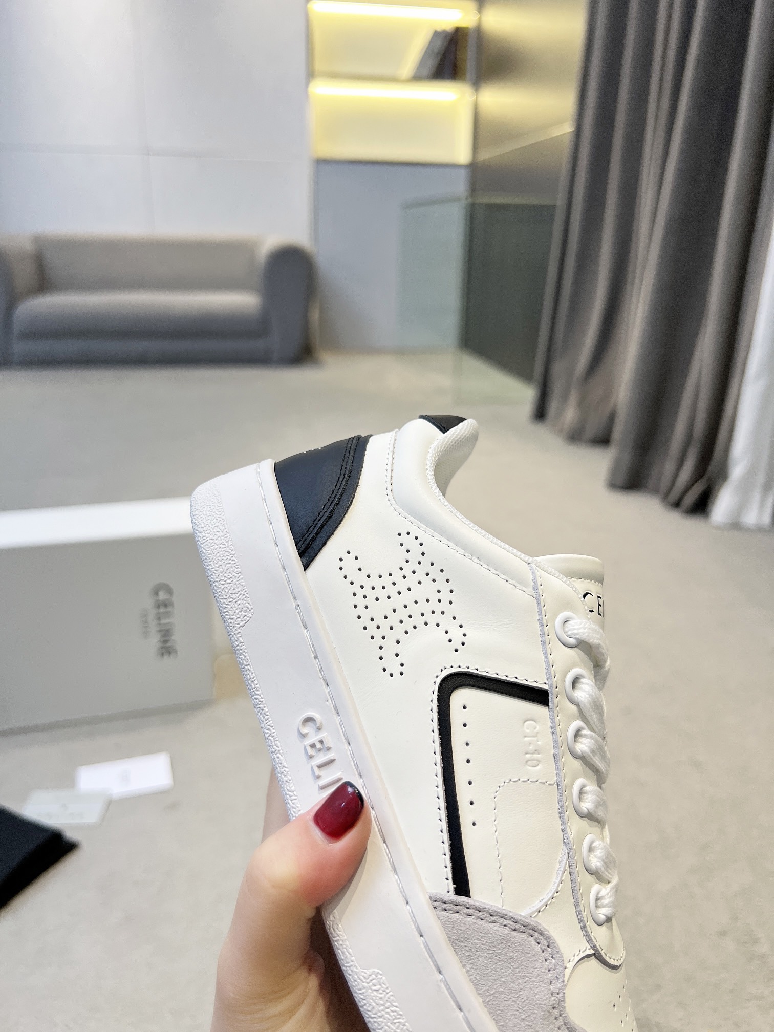 celine スニーカー メンズコピー 柔軟 本革 ランニング カジュアル シンプル ホワイト_4