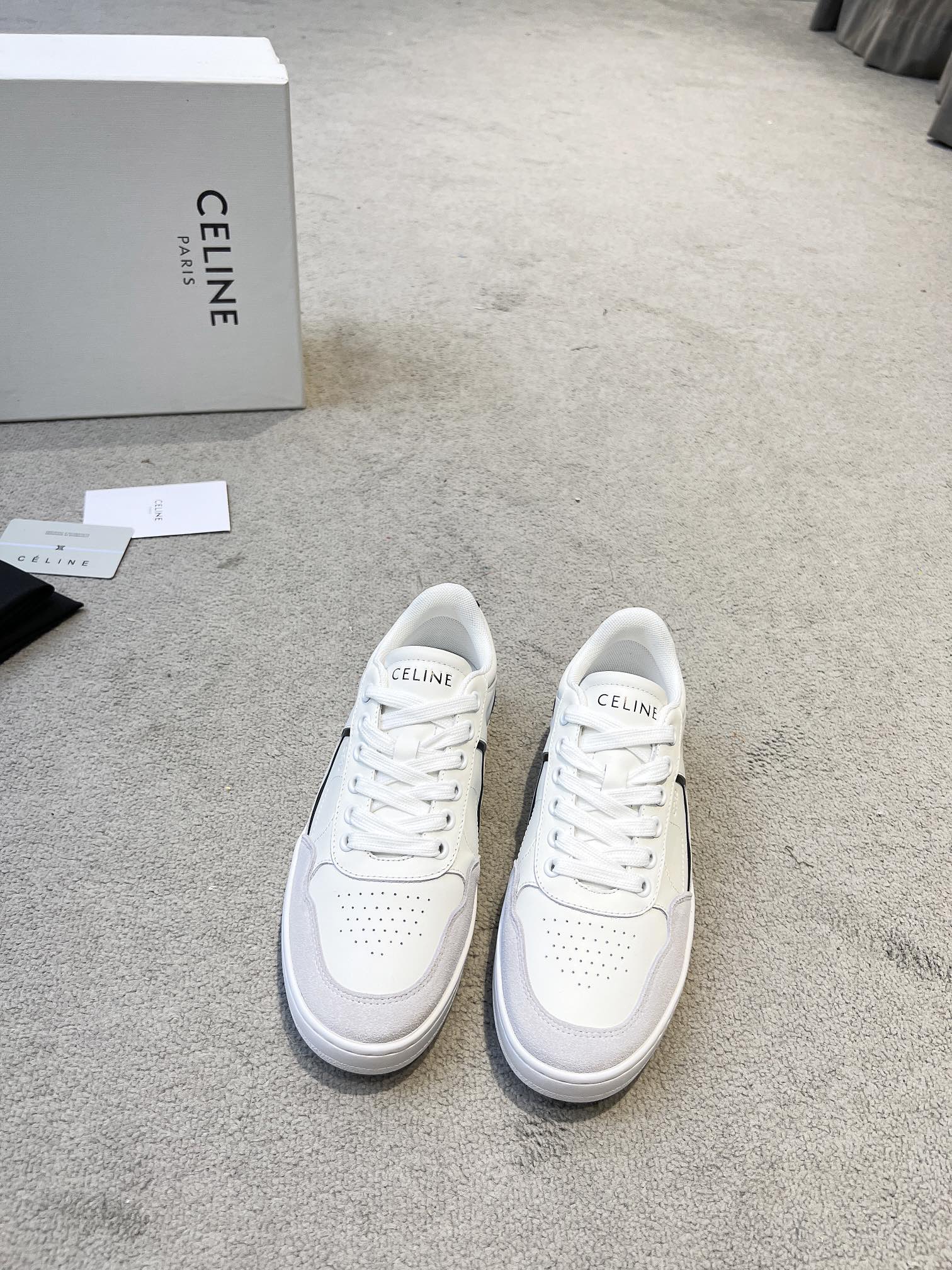 celine スニーカー メンズコピー 柔軟 本革 ランニング カジュアル シンプル ホワイト_7