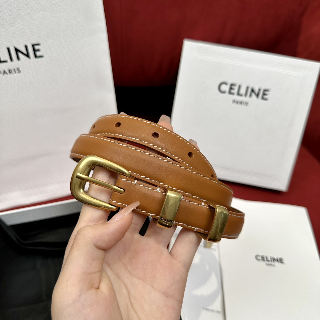 個性的なセリーヌのイメージスーパーコピー ベルト 本革 レザー 優雅レディ 細い ファッション 通勤 ブラウン_3