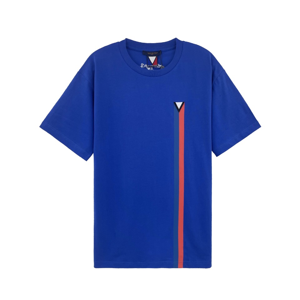 ルイヴィトン tシャツ チェーンスーパーコピー  純綿 トップス 短袖 柔らかい ブルー_1
