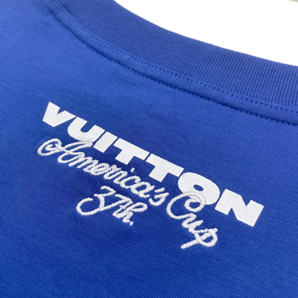ルイヴィトン tシャツ チェーンスーパーコピー  純綿 トップス 短袖 柔らかい ブルー_7