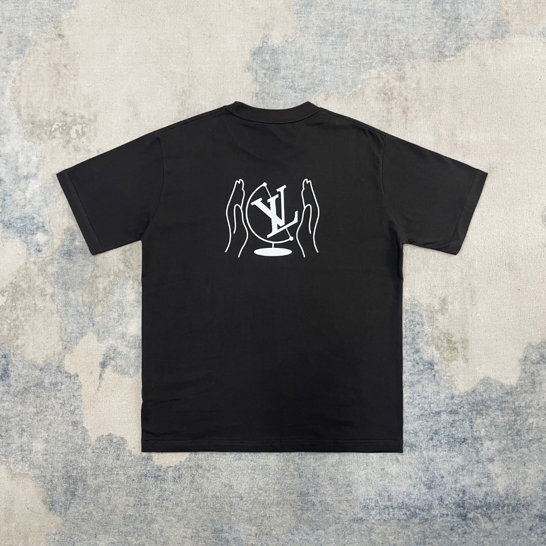 高級感溢れる ルイヴィトンtシャツ新作スーパーコピー  純綿 トップス 短袖 柔らかい ブラック_3