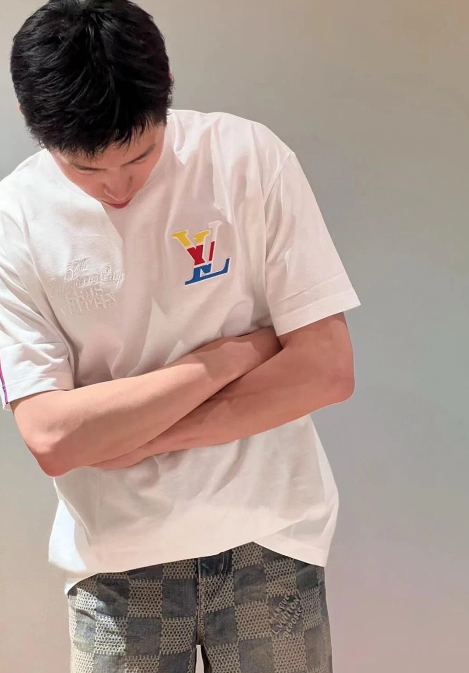 メンズ ルイヴィトン tシャツスーパーコピー 純綿 トップス 短袖 柔らかい シンプル ホワイト_10