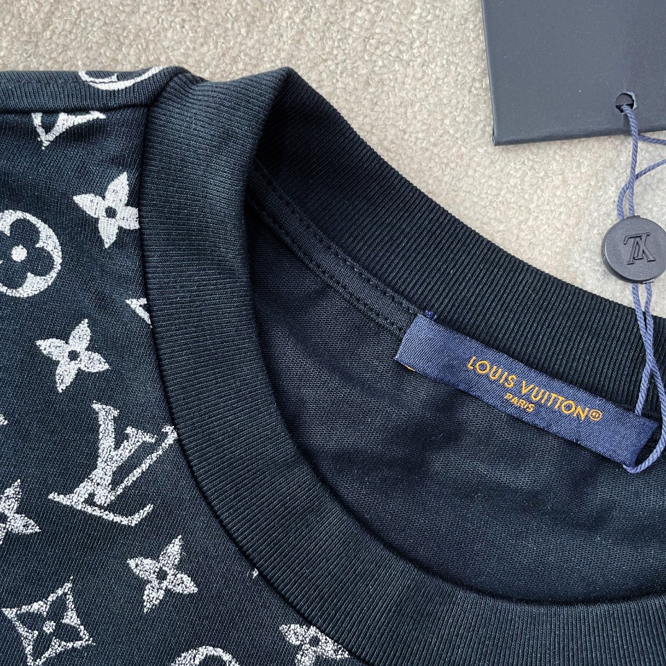 ルイヴィトンtシャツメルカリスーパーコピー 純綿 トップス 短袖 柔らかい プリント シンプル ブルー_4