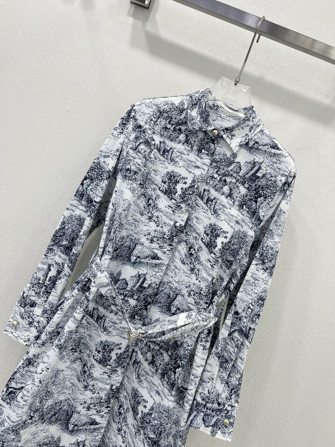 dior スカートコピー ワンピース 長袖 柔らかい 優雅レディ プリント 高級感 グレー_6