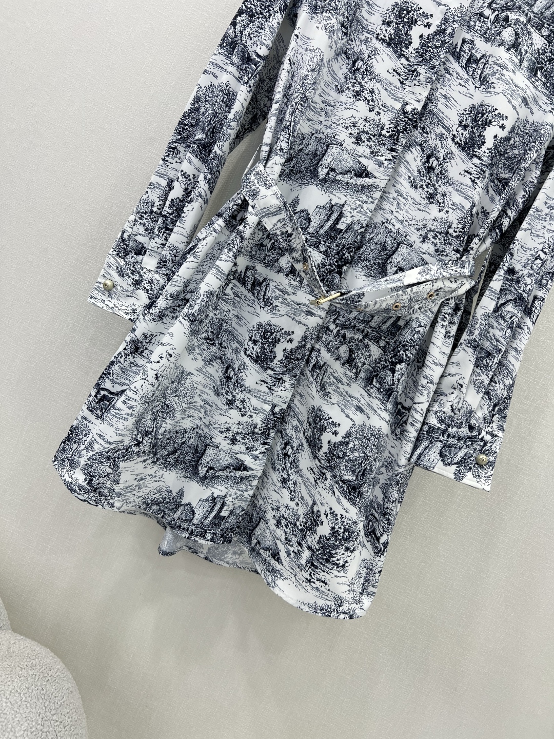 dior スカートコピー ワンピース 長袖 柔らかい 優雅レディ プリント 高級感 グレー_7