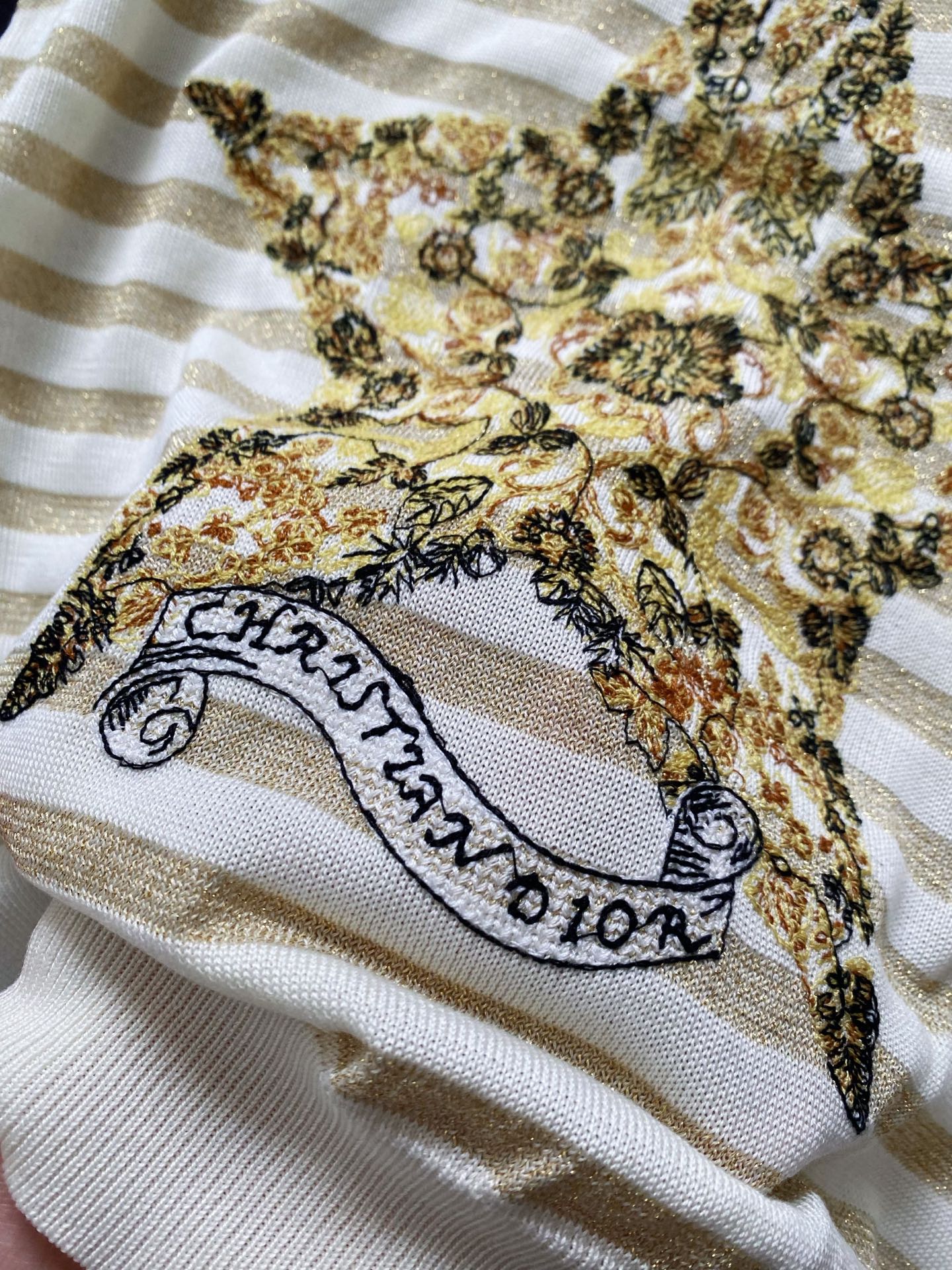 藤原聡 ディオールtシャツ偽物 トップス 横縞 無袖 綿 ゆったり 星 カーキ色_5