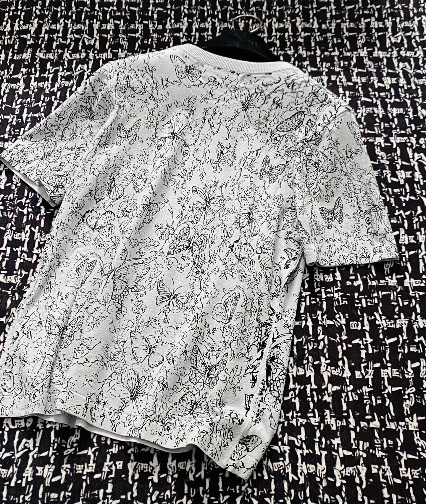 tシャツ ディオール偽物 トップス 半袖 綿 ゆったり 柔らかい プリント グレー_4