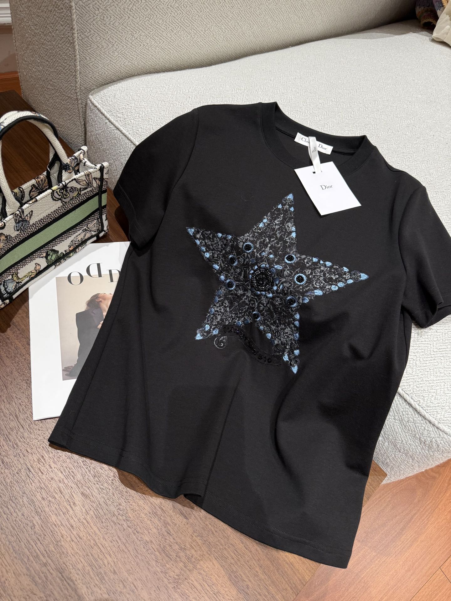 dior ステューシー tシャツスーパーコピー トップス 半袖 綿 ゆったり カジュアル ブラック_3