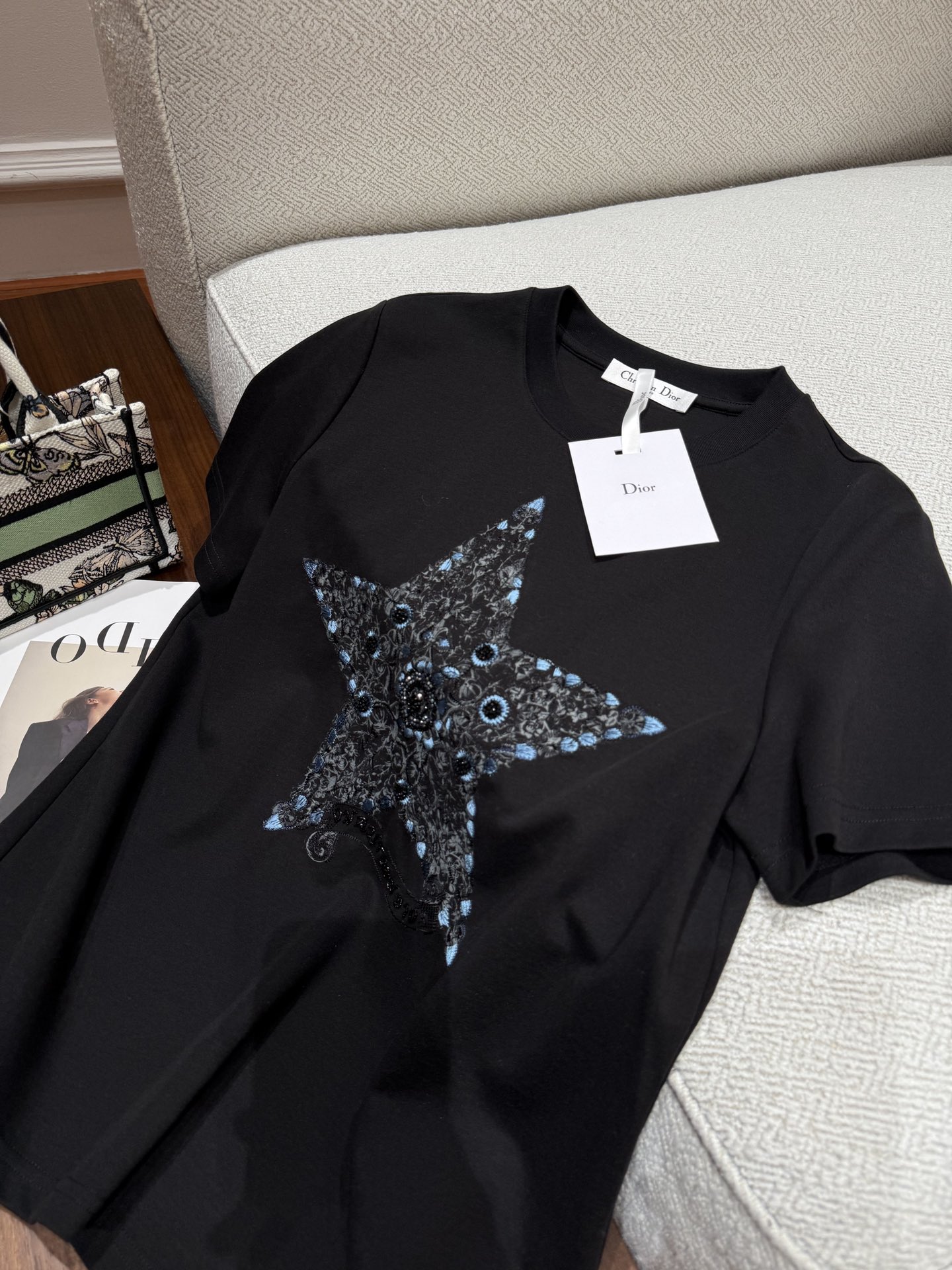 dior ステューシー tシャツスーパーコピー トップス 半袖 綿 ゆったり カジュアル ブラック_4