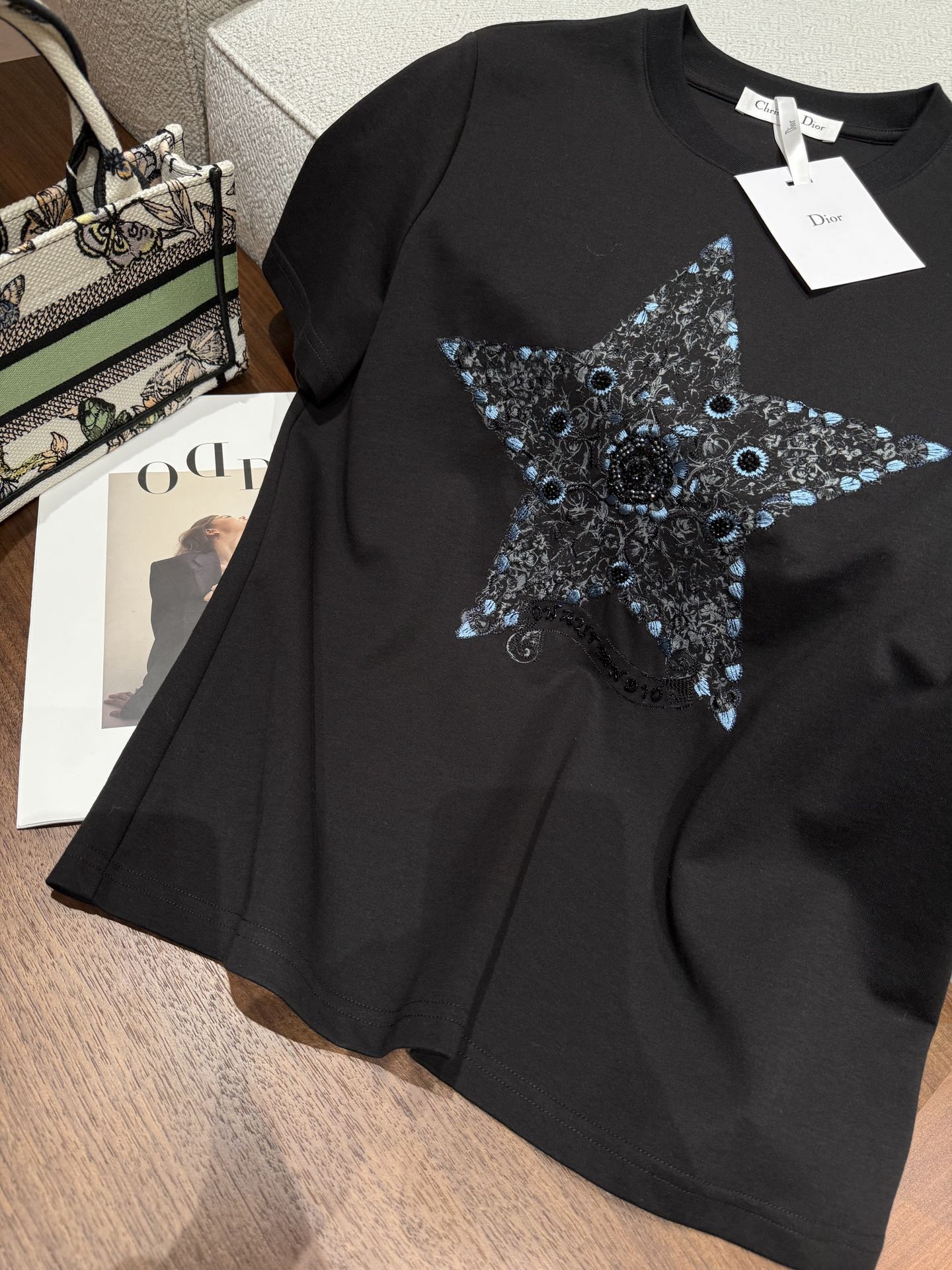 dior ステューシー tシャツスーパーコピー トップス 半袖 綿 ゆったり カジュアル ブラック_5