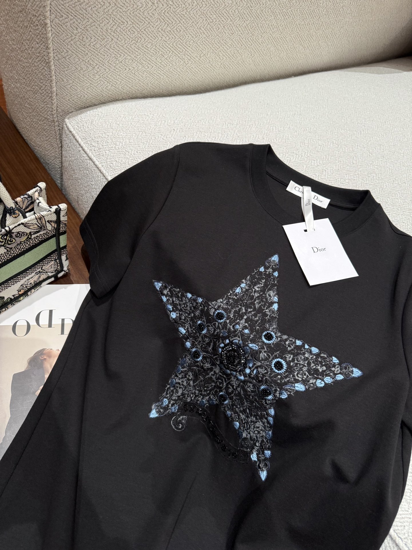 dior ステューシー tシャツスーパーコピー トップス 半袖 綿 ゆったり カジュアル ブラック_6