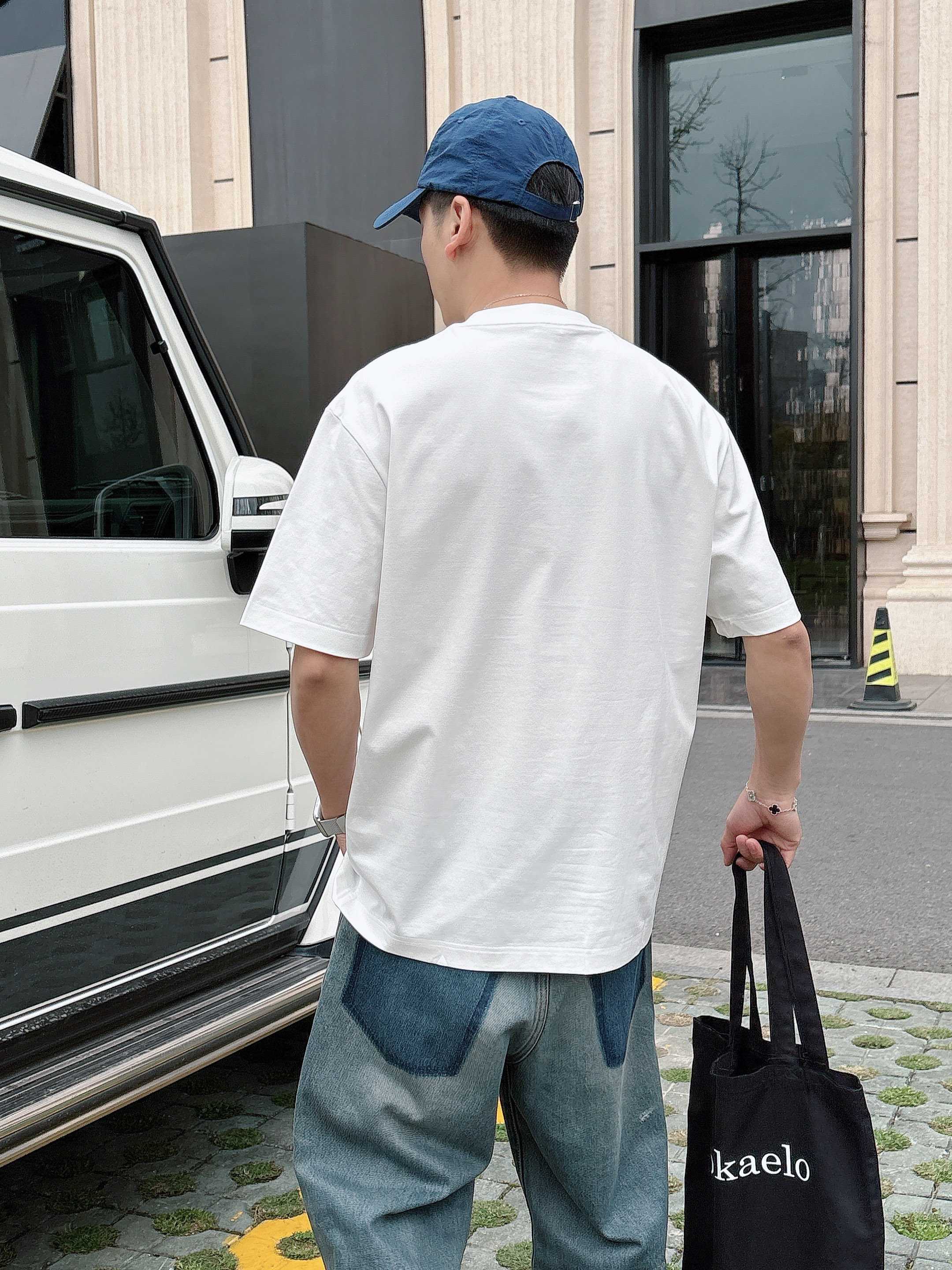 ロエベtシャツ コーデコピー シンプル 半袖 トップス 純綿 プリント 柔らかい プリント ホワイト_8