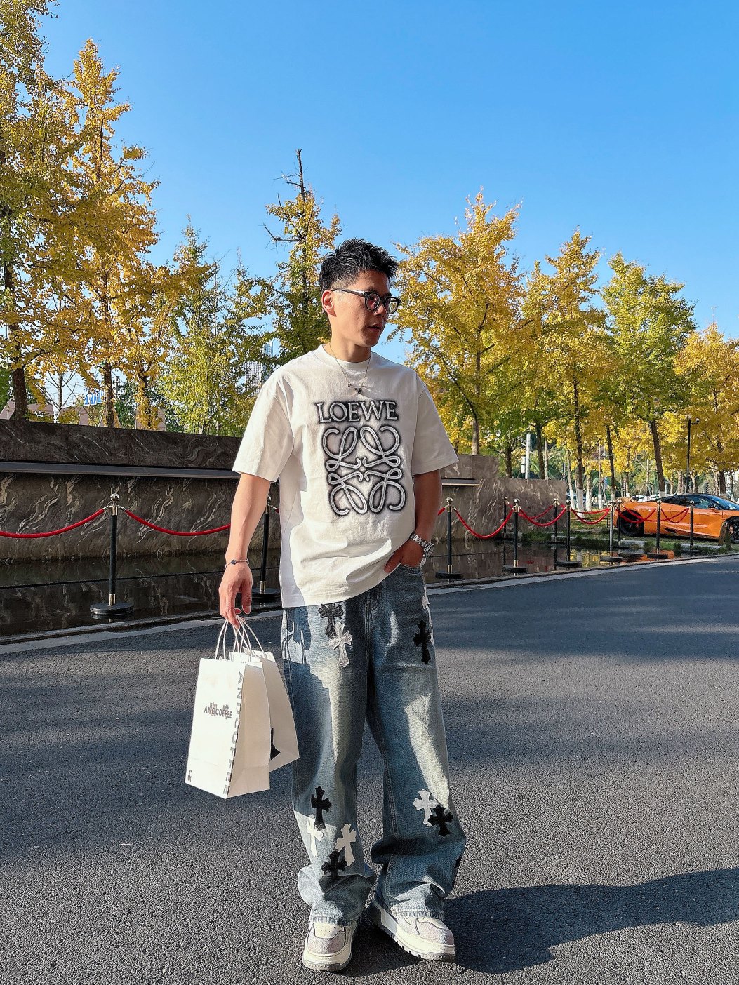 数量限定の爆買 ロエベハウルtシャツ偽物 半袖 トップス 純綿 プリント 柔らかい プリント ホワイト_6
