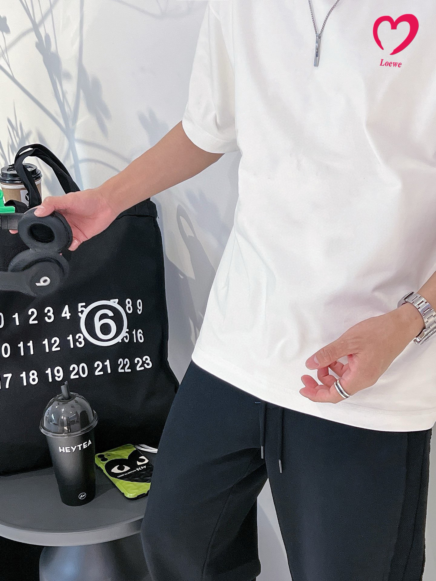 ロエベ tシャツ カルシファー偽物 半袖 トップス 純綿 プリント 柔らかい ホワイト_4