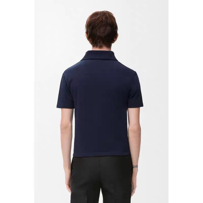 ロエベ tシャツ セール偽物 シンプル 半袖 ポロシャツ トップス 純綿 プリント 柔らかい ブルー_3