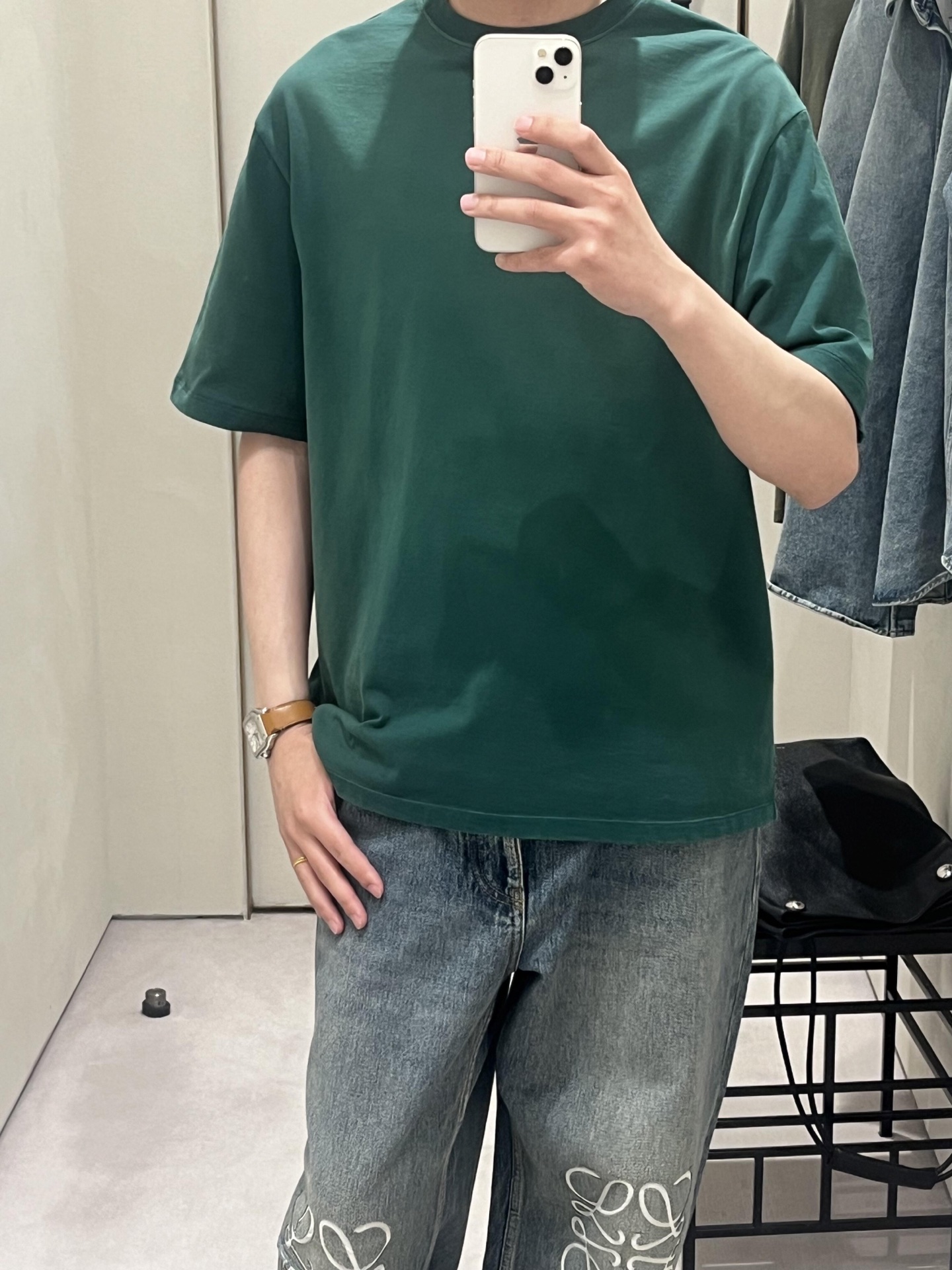 魅力的なロエベ tシャツ 洗濯コピー シンプル 半袖 トップス 純綿 プリント 柔らかい グリーン_3