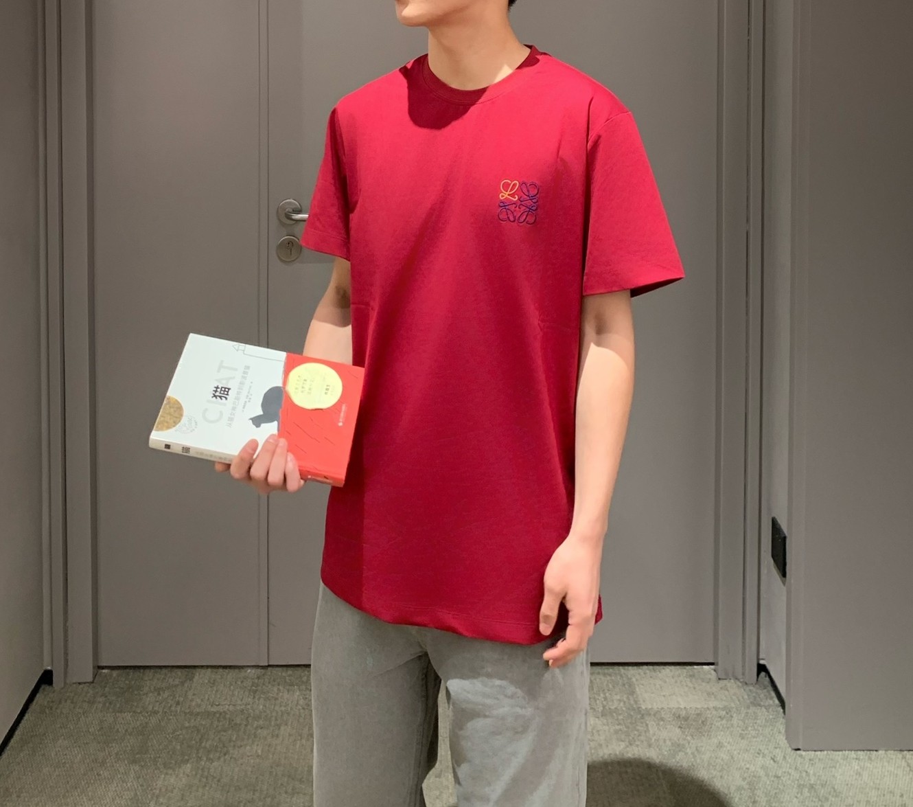 ロエベ tシャツ キッズ偽物 シンプル 半袖 トップス 純綿 ロゴ刺繍 柔らかい レッド_6