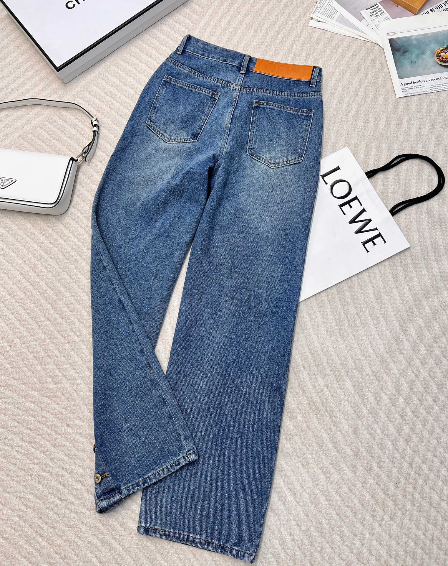 ロエベジーンズスーパーコピー デニム パンツ カジュアル 筒形ズボン ゆったり ブルー_2