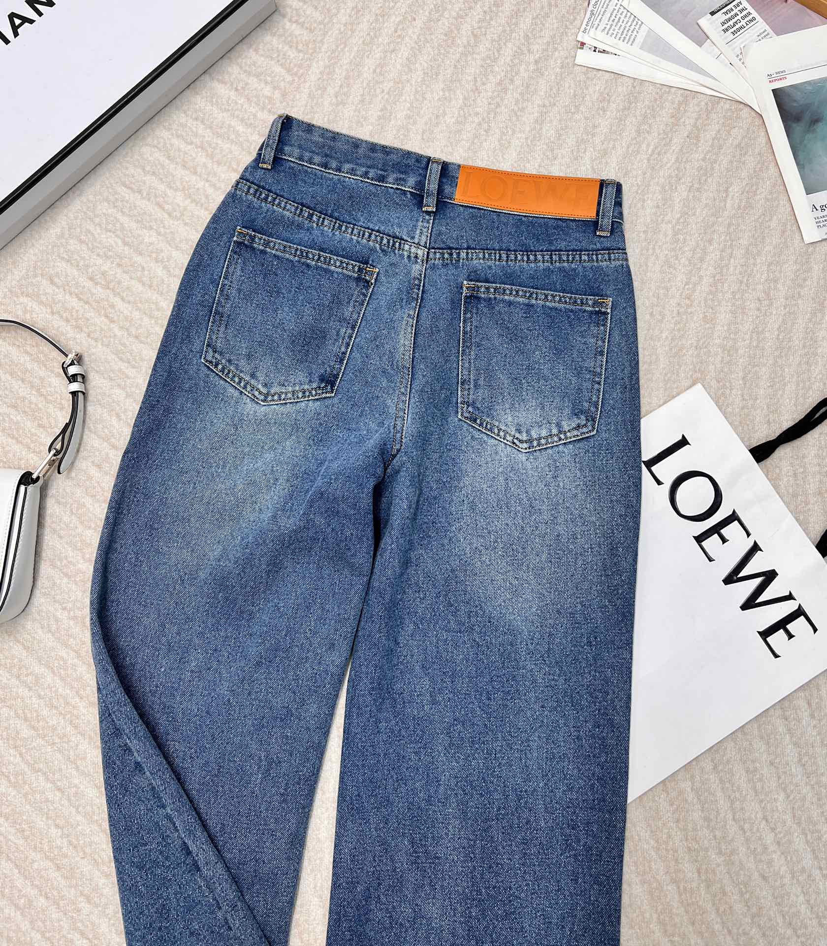 ロエベジーンズスーパーコピー デニム パンツ カジュアル 筒形ズボン ゆったり ブルー_10