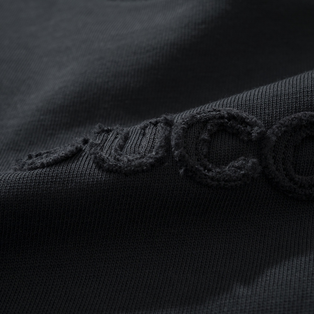 gucci t シャツスーパーコピー 純綿 トップス 半袖 ロゴ刺繍 ゆったり シンプル ブラック_5