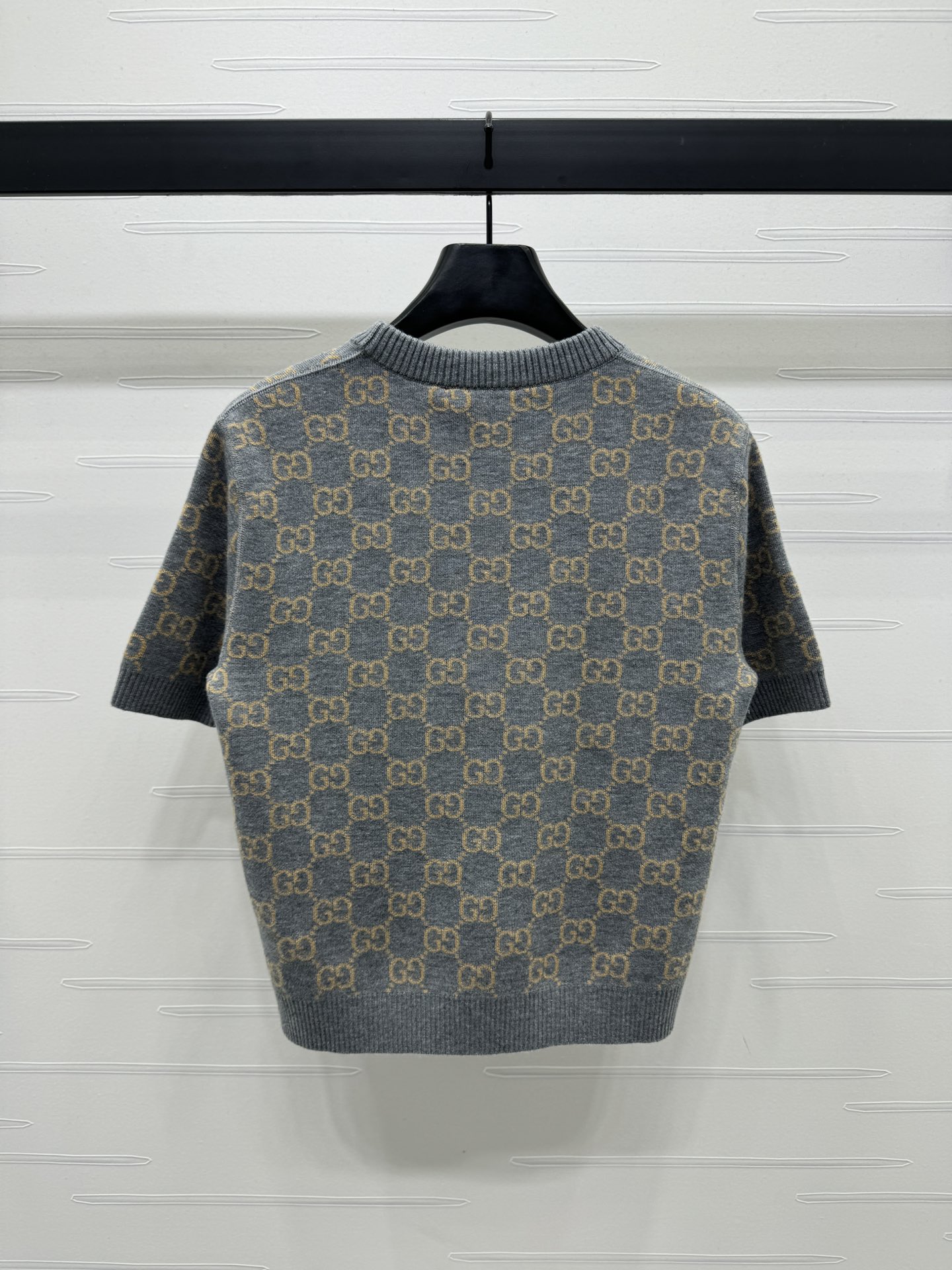 gucci t シャツ メンズコピー プリント トップス 半袖 ニット 綿 ゆったり グレー_2