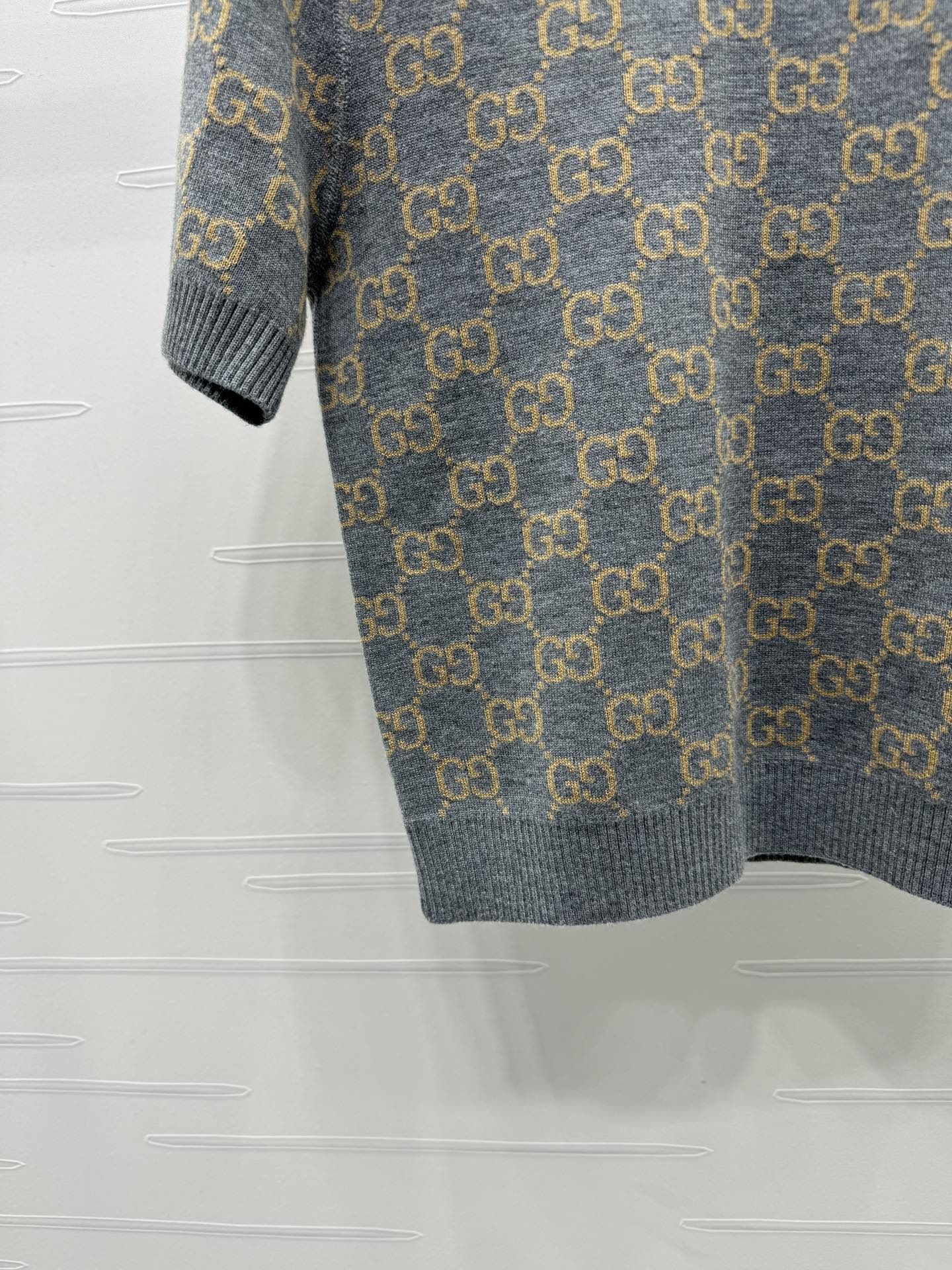 gucci t シャツ メンズコピー プリント トップス 半袖 ニット 綿 ゆったり グレー_7