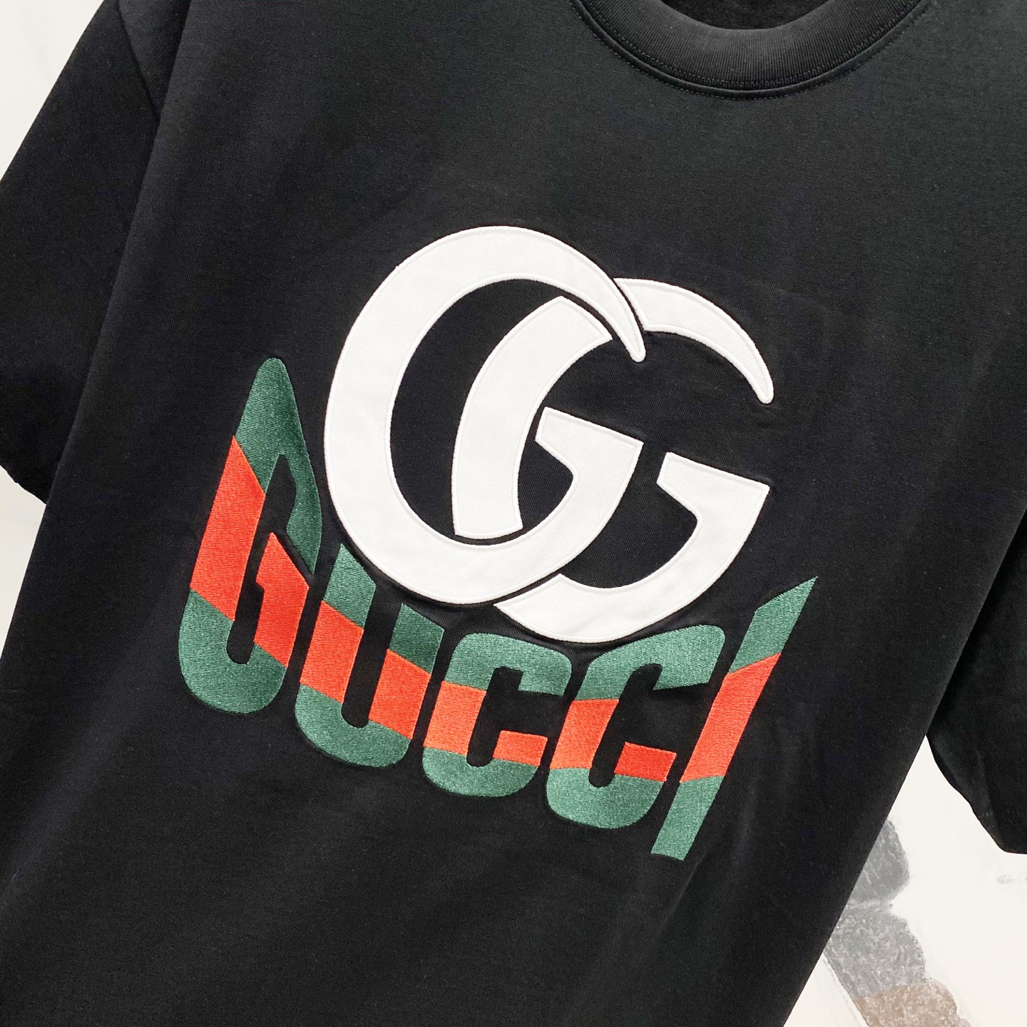 gucci ワイシャツ偽物 プリント トップス 半袖 100%綿 ゆったり ブラック_4