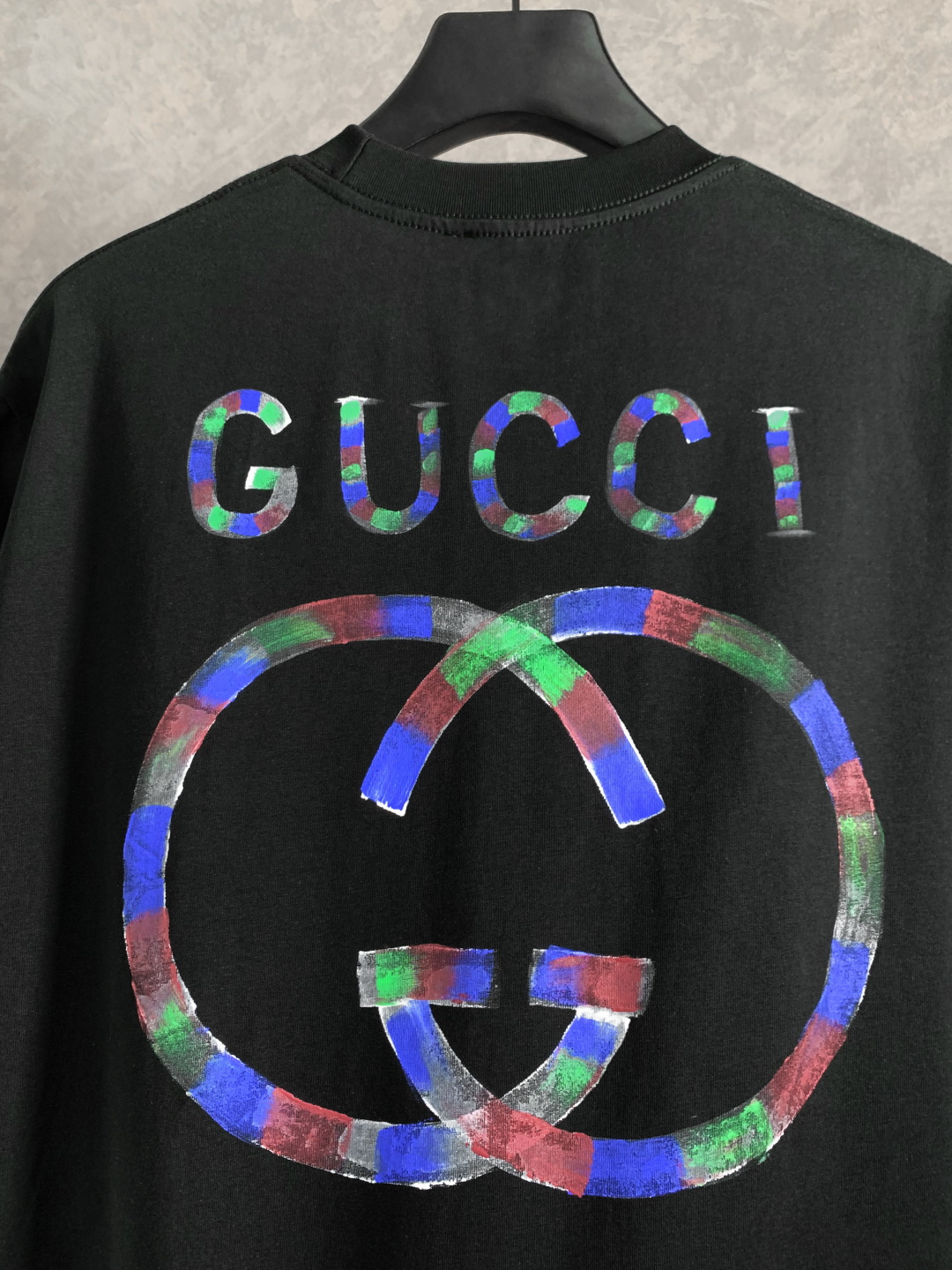 gucci メンズ シャツスーパーコピー 男女兼用 トップス 100%綿 ゆったり tシャツ ブラック_7