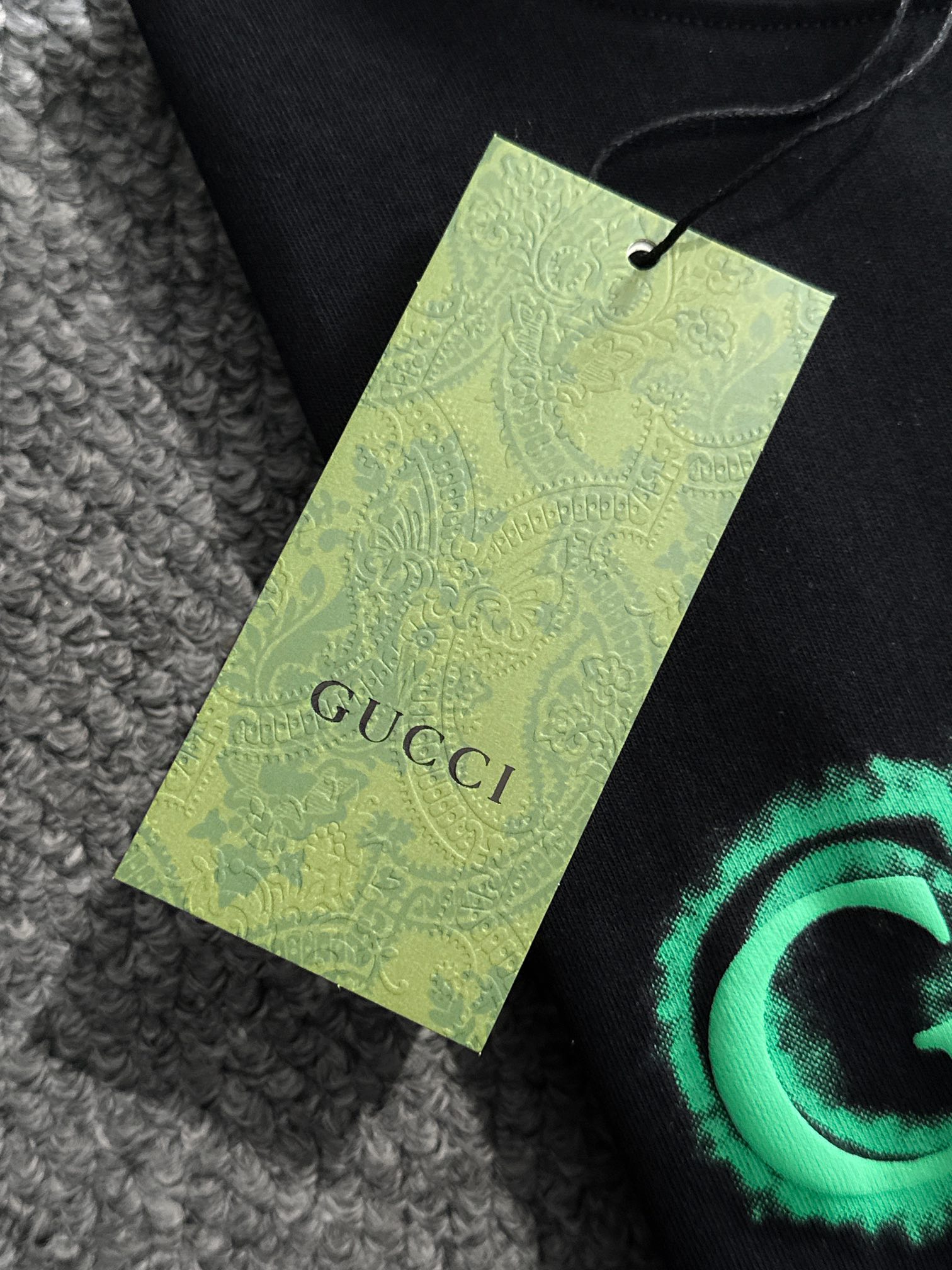 gucci t シャツ いちご激安通販 男女兼用 トップス 100%綿 ゆったり 高品質 ブラック_5