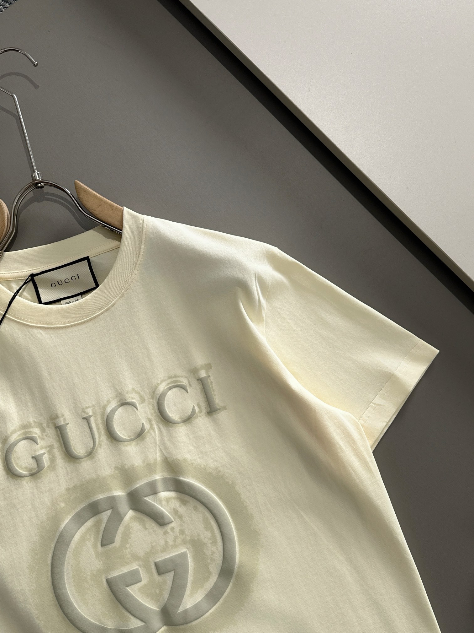 gucci t シャツ アウトレットコピー 男女兼用 トップス 100%綿 ゆったり 高品質 杏色_4