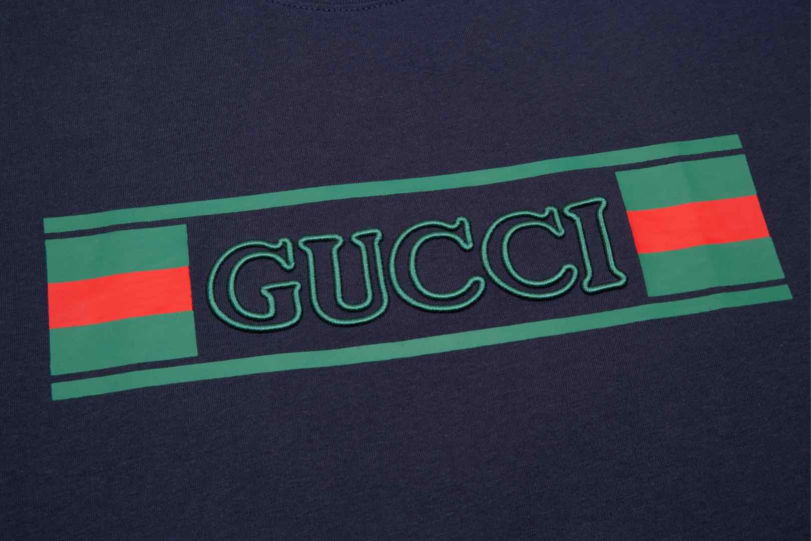 gucci t シャツ クマ偽物 プリント トップス 100%綿 ゆったり 半袖 男女兼用 ブルー_3