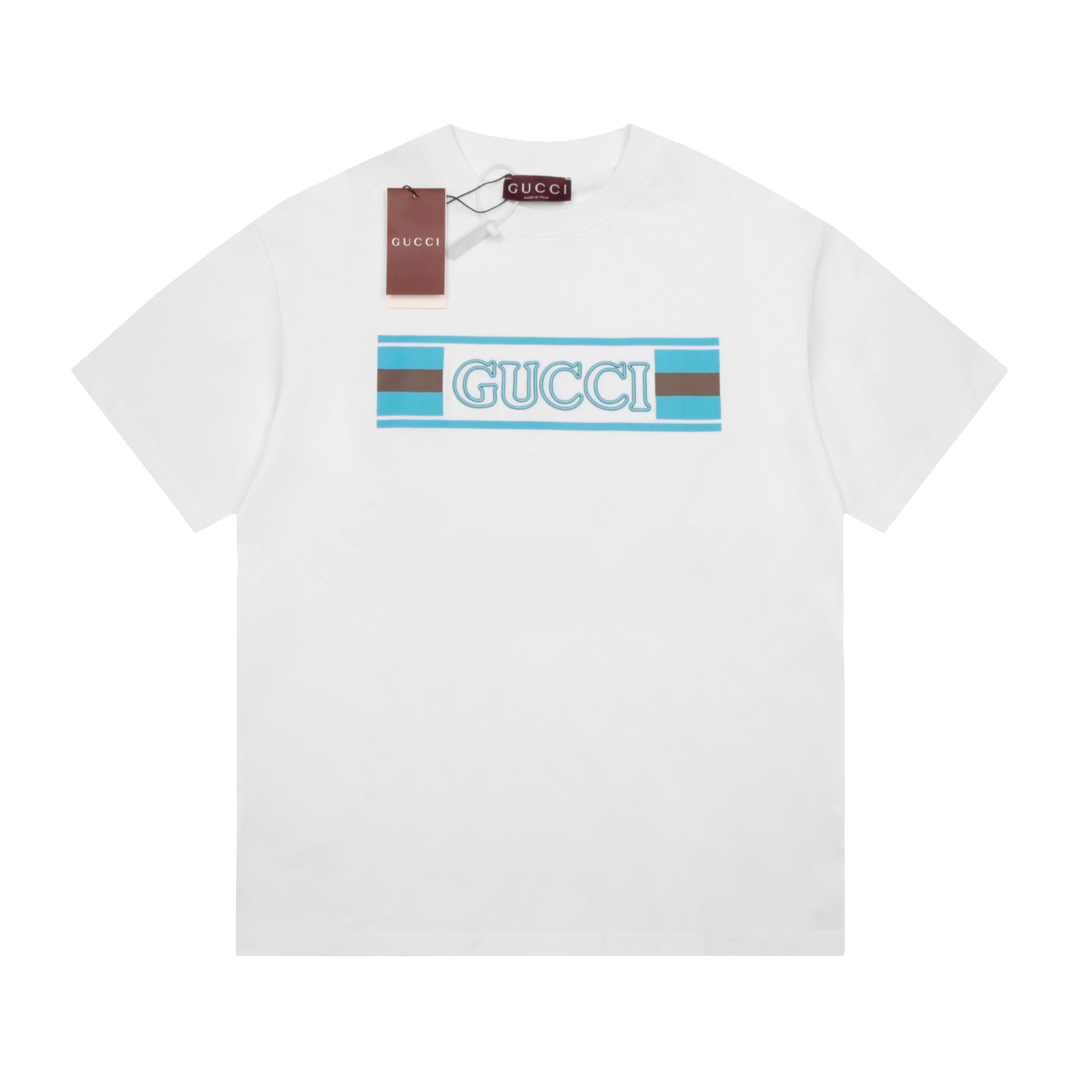 gucci t シャツ ジミンコピー プリント トップス 100%綿 ゆったり 半袖 男女兼用 ホワイト_1