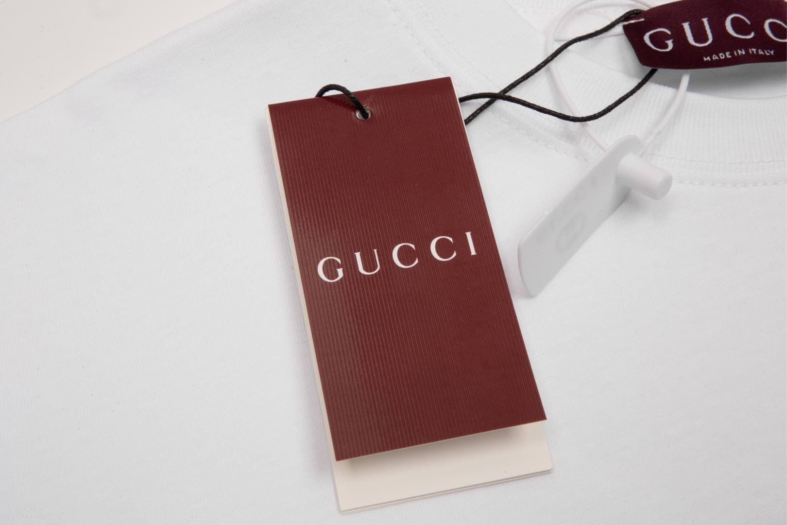 gucci t シャツ ジミンコピー プリント トップス 100%綿 ゆったり 半袖 男女兼用 ホワイト_4