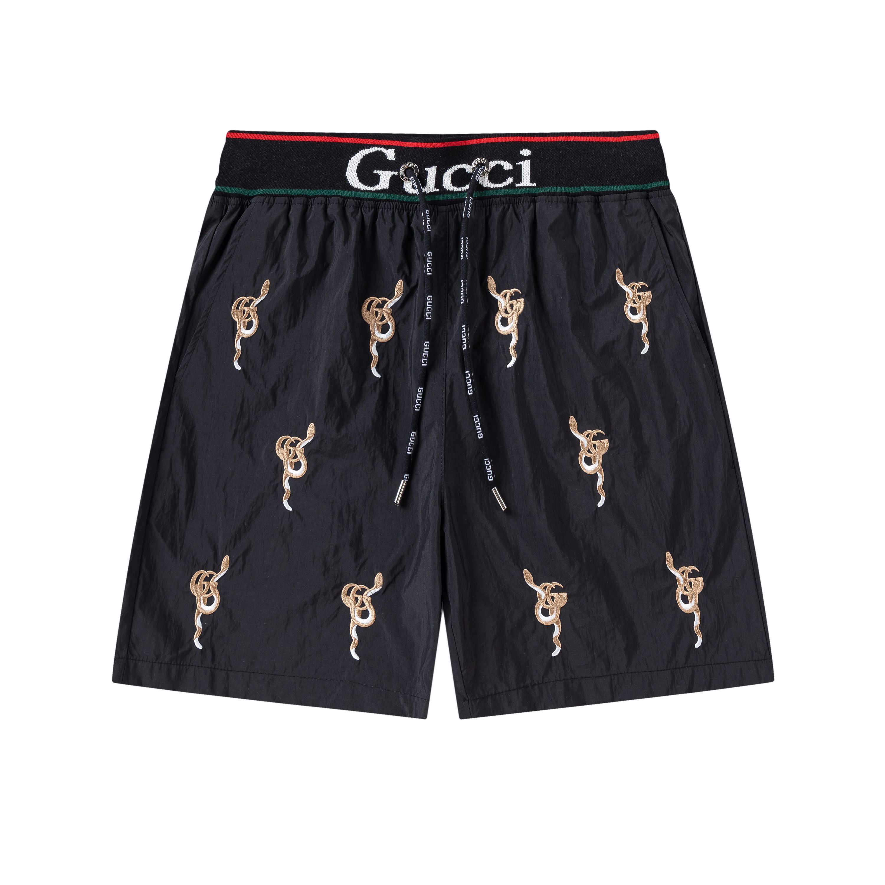 gucci パンツ メンズ偽物 ショットパンツ カジュアル 純綿 プリント 男女兼用 ブラック_2