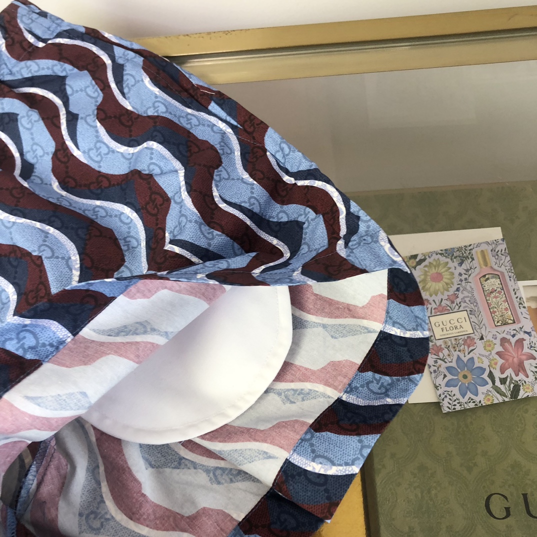gucci の ズボンコピー ショットパンツ カジュアル 純綿 プリント 男女兼用 ブルー_3