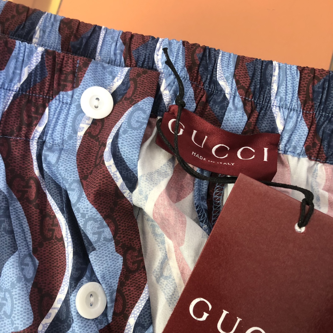 gucci の ズボンコピー ショットパンツ カジュアル 純綿 プリント 男女兼用 ブルー_6