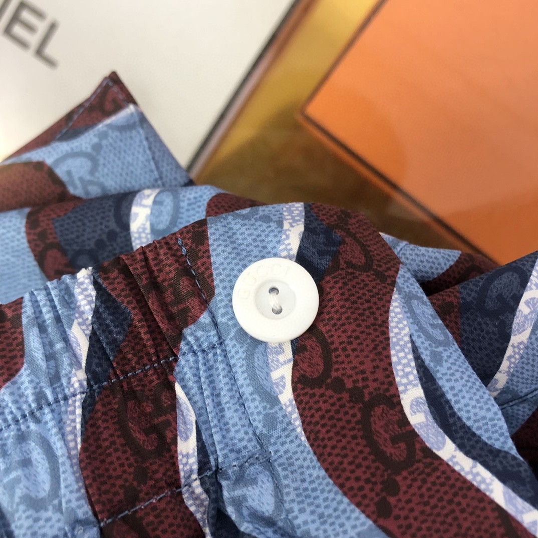 gucci の ズボンコピー ショットパンツ カジュアル 純綿 プリント 男女兼用 ブルー_7
