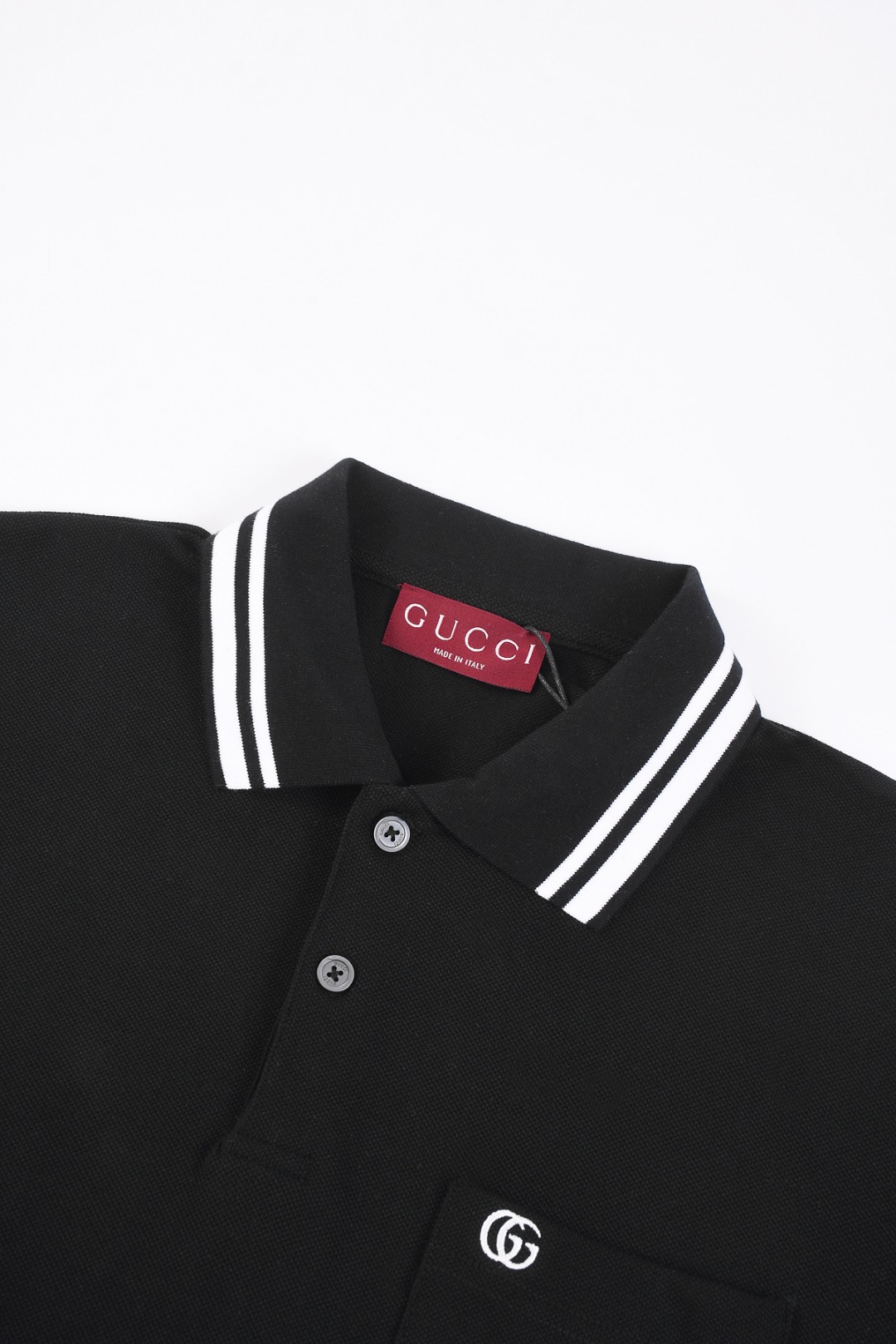 gucci オープン カラー シャツスーパーコピー トップス  短袖 カジュアル ポロシャツ ブラック_2